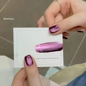 ยาทาเล็บเจลแมวตาสีม่วงใสแบบน้ำ 10 มล. 1-6 ชิ้น ขายดีประจำฤดูใบไม้ร่วง สำหรับทำเล็บคริสต์มาส ใช้กับแสงยูวี