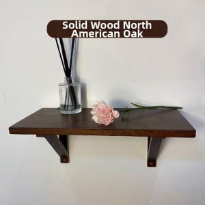 Wall Mounted Storage Shelf For Living Room And Bedroom Oak Wood Decoration