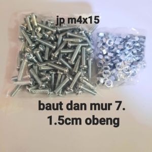 baut dan mur 7/jp4x1.5cm obeng isi 100set