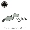 Bar end side mirror (silver). 