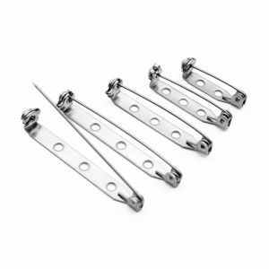50PCS Silver Bar Pins Back Clasp Brooch Secure Brooch Pin Backs Safety Clasp Pins with Plastic Case for Crafts Stationary Bandages Sewing Dressmaking