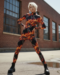 [DarkCat] Bodysuit ชุดกีฬา Outdoor กัน UV สำหรับ ตีกอล์ฟ ว่ายน้ำ ดำน้ำ ฟรีไดร์ฟ วิ่ง เทรล รุ่น 2EASY ลาย Dark Inferno