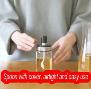 Set Of 3 Spice Jar Glass Seasoning Jar seasoning Bottle kitchen Dispensers Original Glass