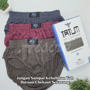 TATUM Celana Dalam pria Dewasa Bahan Katun ISI 3PCS / CD Daleman Cowok Sempak Laki Laki Murah Katun