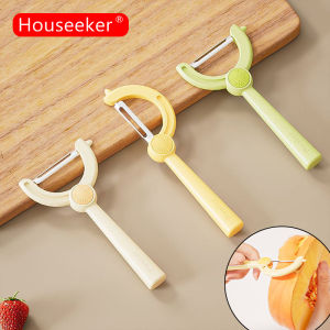 Houseeker xoay dụng cụ tách vỏ bằng inox rau quả vắt tay cà rốt khoai tây đồ cắt dưa leo nhà dụng cụ nhà bếp