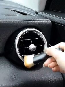 Dalam Kotak Sikat Pembersih Interior Mobil Gagang Pendek Bahan Nilon Kualitas Tinggi Gel pembersih debu dashboard vent interior mobil rumah
