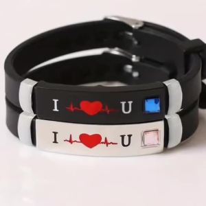 2 Pieces/Set of I LOVE YOU Couple Silicone Bracelet Fashion Confession Bracelet for Your Heart