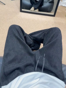 Zebra Texture Mens Casual Sports Straight Leg Pants Autumn Heavyweight Loose Fit Knife Edge Casual Long Trousers