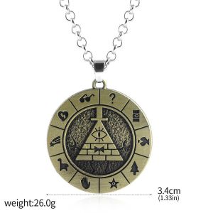 Anime Gravity Falls Keychain Dipper Pines Mabel Pines Bill Cipher Golden Triangle Metal Enamel Bag Charms for Men Women Gifts