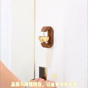 2Pcs Japanese Wood Doorbell Chime Entrance Doorbell Shopkeepers Bell Magnetic Wooden Wind Chimes for Home Decoration