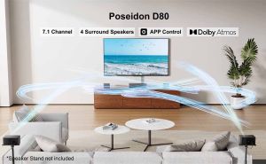 ULTIMEA Poseidon D80 460W 7.1ch Soundbar with Dolby Atmos&APP Control Home Theater Surround Bluetooth Speakers with Wireless Subwoofer