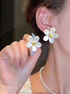 LL White jelly petal sweet temperament flower personality Earrings ES63700-63713