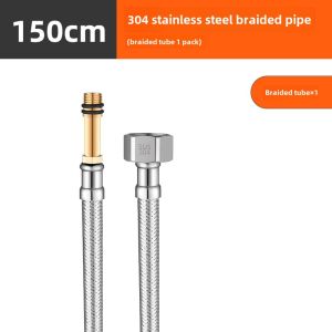 Hose Hot and Cold Water Pipe Faucet Connecting Pipe Inlet Pipe Pointed Kitchen Washbasin Wash Basin Stainless Steel Metal