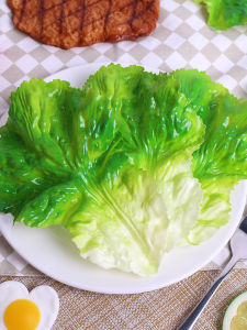 Plastic Simulation Lettuce Leaf Model Fake Vegetable Leaf Fruit Food Dish Matching Vegetable Leaves Props Photography