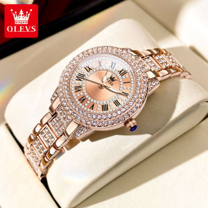 OLEVS | OLEVS Full Diamond Roman Dial Watch Women Luxury Elegant Stainless steel Waterproof High Quality Quartz Womens Watches 9943