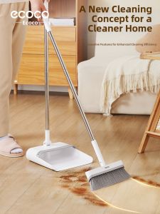 ecoco | Folding Long Handle Cleaning Broom and Dustpan