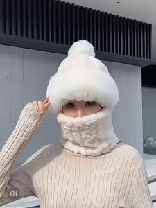 Heabety🎀 แฟชั่นสีบริสุทธิ์หมวกฤดูหนาวหมวกตุ๊กตาหมวก