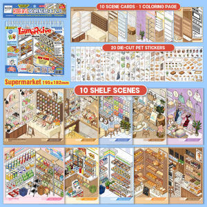 3D Miniature Immersive Storage Sticker Book Exquisite Illustrations PET Die Cut Stickers