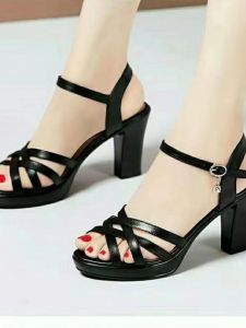 รองเท้าแตะส้นสูงหนังแท้สไตล์โรมันสำหรับผู้หญิง ฤดูร้อนปี 2024 รองเท้าแตะส้นสูงแบบมีหัวปลา รองเท้าแตะแบบมีหัวปลาสำหรับคุณแม่