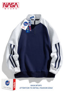NASA WTAPS | Color Block Half Zip Retro Stitching Hoodie