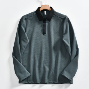 Outdoor New Arrival! Lightweight Integrated Velvet Autumn Winter Mens Outdoor Sports Casual High Elasticity Long Sleeve POLO Shirt T-Shirt