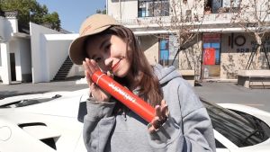 Slim portable thermos with cup (260ml)