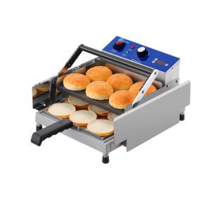 220V Commercial Double layer Hamburger Baking Machine Electric Bake Burger Machine Batch Bun Bread Toaster
