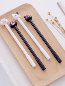 Cat Claw Neutral Pen Cap-Off Black Cartoon Signature Water-Based Carbon Pen for Students Business Gifts Office Supplies