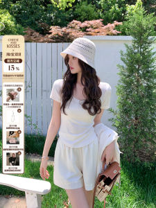 Acetate Lyocell Swan Neck Lightweight Short Sleeve Womens T-shirt Breathable Summer Moisture Wicking Pure Color Regular Fit