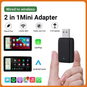 XUDA 2025 New Wireless Carplay and Android Auto 2in1 smart Mini Box WIFI BT Auto Connect For Toyota Volvo Benz MG Kia MAZDA FORD