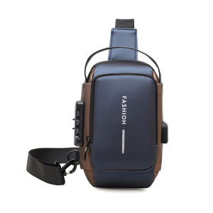 Lightweight Casual Chest Bags for Men Portable Minimalist Anti Theft Password Lock Small Shoulder Bag Waterproof Mens Sling Bag