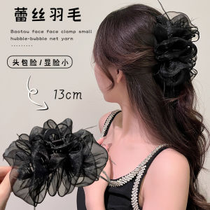 กิ๊บติดผมลายฉลามขนาดใหญ่ ผ้าไหม ทรงคลื่น กิ๊บติดผมแบบมีหาง กิ๊บติดผมแบบมีหางสำหรับผู้หญิง สไตล์เกาหลี ฤดูใบไม้ร่วง 2023