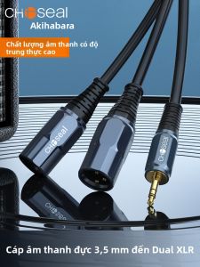 Choseal | 3.5mm to Dual XLR Audio Cable for Phone Computer Sound Card Mixer and Monitor