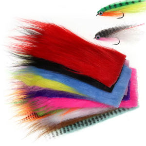2PCS 8X16CM Fly Tying Artificial Synthetic Fluffy Fiber Long Hairy Craft Fur Fly Body&Tail Materials For Pike Bass Saltwater Fly