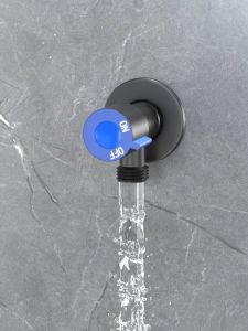 1PCS Stainless Steel 304 Matte Black One Way Angle Valve 1/2" Male Thread Quarter Turn #60