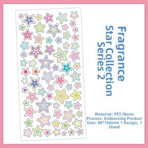Decorative Colorful Star Stickers 3D Embossing