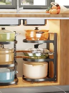 Rak Dapur Stainless Steel Rak Panci dapur Rak kolong dapur Rak wajan Rak Pot Rak 2/3/4/5/7 Susun Serbaguna