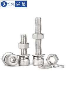 304 Stainless Steel Inner Hexagonal Bolt Screw Nut Set Complete Screw Combination M3 M4 M5 M6 M8 M10 M12 Hardware Tools Fasteners