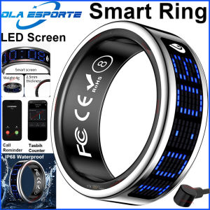 R12 Smart Ring with Display Screen and Touch Wireless Charging Health Manager Zikr Tasbih Counter 5 ATM Waterproof For Men Women