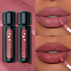 Bộ Son Bóng Lì Lâu Trôi 2 Chiếc Không Thấm Nước Không Phai Màu Dùng Được Cả Ngày Màu Nude & Nâu Đỏ Không Dính Cốc Combo Son Môi
