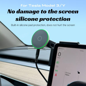 Foldaway Car Phone Mount Holder 15W Magnetic Magsafe Macsafe Wireless Charger for Tesla Model 3 Y HIGHLAN BYD Atto 3 Accessories