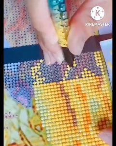 Tranh đính đá Lòng Chúa thương xót (về tự đính) DF213