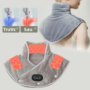 Máy Massage Vai Cổ Sưởi Ấm Bằng Điện Đai Quấn Cổ USB Chườm Nóng Giảm Đau Mỏi Dụng Cụ Hỗ Trợ Lưng Ấm Áp
