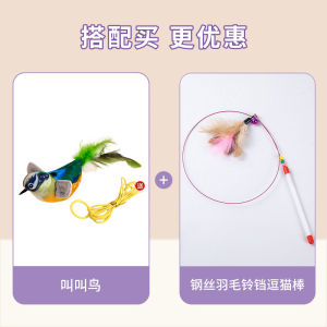 Smart Interactive Cat Toy Realistic Squeaking Bird Sound Attracting Cat Teaser Stick Educational Fun Bird Toy for Cats