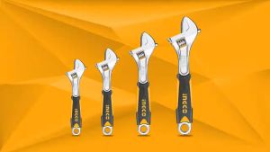 Kunci Inggris 12" Inch Gagang Karet INGCO HADW131128 Adjustable Wrench