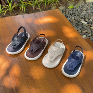 [FREE KAOS KAKI]  Syalu Sandal Anak Laki-laki Jepit 1-2 Tahun | Cit cit Empuk Ringan Anti Slip ARLO Cokelat