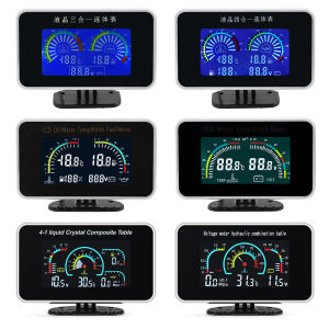2 In 1 / 3 In 1 / 4 In 1 LCD Digital Gauge Oil Pressure Voltmeter Water Temperature Fuel Level Water Level Oil temperature 12V