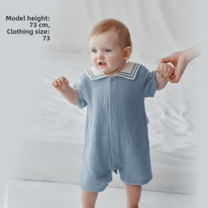 OAK FAMILY | Short Sleeve Baby Cotton Voile Jumpsuit