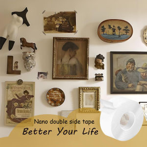 Double Sided Heavy Duty Extra Strong Adhesive Tape Indoor/Outdoor General Purpose Nano Tape for Securing Picture Frames Carpets