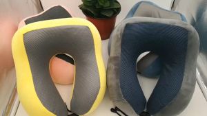 Travel Pillow U Shaped Pillow Neck Support Memory Foam Bolster Pillow Bantal Leher Travel 枕头